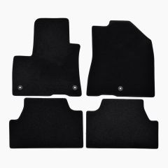 | Tapis de sol de qualité supérieure noir pour Kia Soul depuis 2019 (Électrique) 4 pcs, Ajustement Précis, Base Antidérapante, Avant et Arrière, Avec Attaches