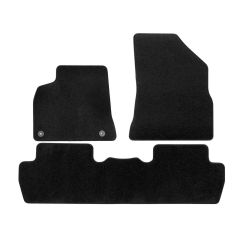 | Tapis de sol de qualité supérieure noir pour Peugeot 5008 2009-2016 4 pcs, Ajustement Précis, Base Antidérapante, Avant et Arrière, Avec Attaches