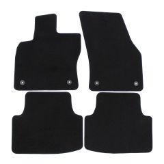 | Tapis de sol de qualité supérieure noir pour Seat Leon 3 2012-2020 4 pcs, Ajustement Précis, Base Antidérapante, Avant et Arrière, Avec Attaches