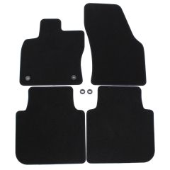 | Tapis de sol de qualité supérieure noir pour Skoda Kodiaq 2017-2023 4 pcs, Ajustement Précis, Base Antidérapante, Avant et Arrière, Avec Attaches