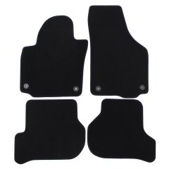 | Tapis de sol de qualité supérieure noir pour Skoda Yeti 2007-2015 4 pcs, Ajustement Précis, Base Antidérapante, Avant et Arrière, Avec Attaches