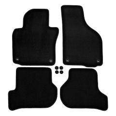 | Tapis de sol de qualité supérieure noir pour VW Golf 5 2003-2008 4 pcs, Ajustement Précis, Base Antidérapante, Avant et Arrière, Avec Attaches