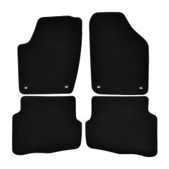 | Tapis de sol de qualité supérieure noir pour VW Polo 9N 2002-2008 4 pcs, Ajustement Précis, Base Antidérapante, Avant et Arrière, Avec Attaches