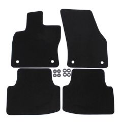 | Tapis de sol de qualité supérieure noir pour VW Tiguan 2016-2024 4 pcs, Ajustement Précis, Base Antidérapante, Avant et Arrière, Avec Attaches