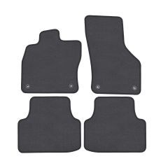| Tapis de sol de qualité supérieure anthracite pour Seat Leon 4 depuis 2020 4 pcs, Ajustement Précis, Base Antidérapante, Couleur Anthracite, Avant et Arrière, Avec Attaches