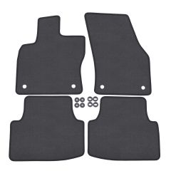 | Tapis de sol de qualité supérieure anthracite pour VW Tiguan 2016-2024 4 pcs, Ajustement Précis, Base Antidérapante, Couleur Anthracite, Avant et Arrière, Avec Attaches