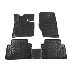 Tapis De Sol En Caoutchouc 3D Exclusive Compatible Avec Audi Q7 2005-2015, Système de Fixation, Bord Haut, Inodore, Noir, Antidérapant, Toutes Saisons