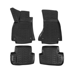 Tapis De Sol En Caoutchouc 3D Exclusive Compatible Avec Audi A4 B8 Avant / Break 2008-2015, Système de Fixation, Bord Haut, Inodore, Noir, Antidérapant, Toutes Saisons