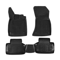 Tapis De Sol En Caoutchouc 3D Exclusive Compatible Avec Audi Q5 2017-2023, Système de Fixation, Bord Haut, Inodore, Noir, Antidérapant, Toutes Saisons