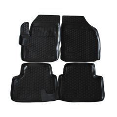 Tapis De Sol En Caoutchouc 3D Exclusive Compatible Avec Chevrolet Spark 2 2005-2012, Système de Fixation, Bord Haut, Inodore, Noir, Antidérapant, Toutes Saisons