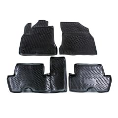 Tapis De Sol En Caoutchouc 3D Exclusive Compatible Avec Citroen C4 Picasso Grand Picasso 2006-2013, Système de Fixation, Bord Haut, Inodore, Noir, Antidérapant, Toutes Saisons