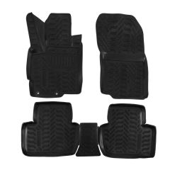 Tapis De Sol En Caoutchouc 3D Exclusive Compatible Avec Citroen C-Crosser 2007-2012, Système de Fixation, Bord Haut, Inodore, Noir, Antidérapant, Toutes Saisons