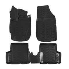 Tapis De Sol En Caoutchouc 3D Exclusive Compatible Avec Dacia Duster 2014-2017 (Facelift), Système de Fixation, Bord Haut, Inodore, Noir, Antidérapant, Toutes Saisons