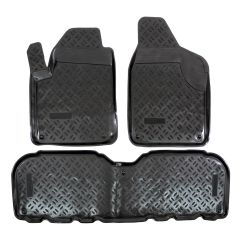 Tapis De Sol En Caoutchouc 3D Exclusive Compatible Avec Seat Sharan 1995-2010, Système de Fixation, Bord Haut, Inodore, Noir, Antidérapant, Toutes Saisons