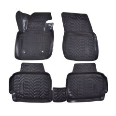 Tapis De Sol En Caoutchouc 3D Exclusive Compatible Avec Ford Mondeo 5 depuis 2015, Système de Fixation, Bord Haut, Inodore, Noir, Antidérapant, Toutes Saisons