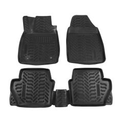 Tapis De Sol En Caoutchouc 3D Exclusive Compatible Avec Ford Fiesta 8 5P. Berlina depuis 2018, Système de Fixation, Bord Haut, Inodore, Noir, Antidérapant, Toutes Saisons