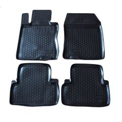 Tapis De Sol En Caoutchouc 3D Exclusive Compatible Avec Honda Accord 2008-2015, Système de Fixation, Bord Haut, Inodore, Noir, Antidérapant, Toutes Saisons