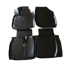 Tapis De Sol En Caoutchouc 3D Exclusive Compatible Avec Honda Civic 5P. Berlina 2012-2016, Système de Fixation, Bord Haut, Inodore, Noir, Antidérapant, Toutes Saisons