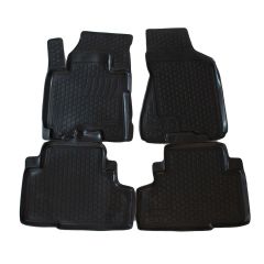 Tapis De Sol En Caoutchouc 3D Exclusive Compatible Avec Kia Sportage KM 2004-2010, Système de Fixation, Bord Haut, Inodore, Noir, Antidérapant, Toutes Saisons