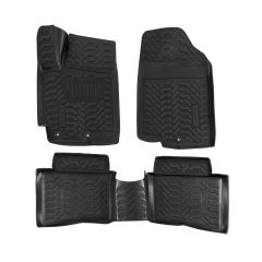 Tapis De Sol En Caoutchouc 3D Exclusive Compatible Avec Kia Rio 2011-2017, Système de Fixation, Bord Haut, Inodore, Noir, Antidérapant, Toutes Saisons