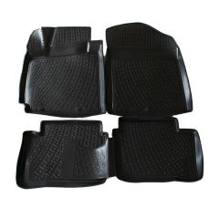 Tapis De Sol En Caoutchouc 3D Exclusive Compatible Avec Kia Picanto 2011-2017, Système de Fixation, Bord Haut, Inodore, Noir, Antidérapant, Toutes Saisons