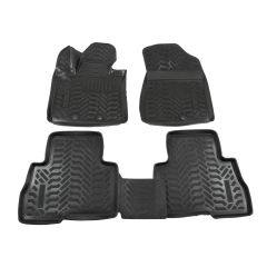 Tapis De Sol En Caoutchouc 3D Exclusive Compatible Avec Kia Sorento 2012-2015, Système de Fixation, Bord Haut, Inodore, Noir, Antidérapant, Toutes Saisons