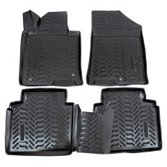 Tapis De Sol En Caoutchouc 3D Exclusive Compatible Avec Kia Optima 2016-2020, Système de Fixation, Bord Haut, Inodore, Noir, Antidérapant, Toutes Saisons