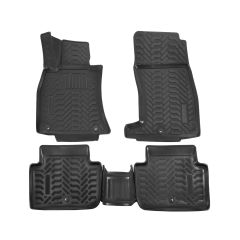 Tapis De Sol En Caoutchouc 3D Exclusive Compatible Avec Kia Stinger depuis 2017, Système de Fixation, Bord Haut, Inodore, Noir, Antidérapant, Toutes Saisons