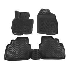 Tapis De Sol En Caoutchouc 3D Exclusive Compatible Avec Mazda CX-5 2012-2017, Système de Fixation, Bord Haut, Inodore, Noir, Antidérapant, Toutes Saisons