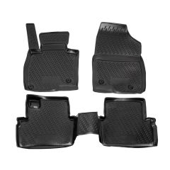 Tapis De Sol En Caoutchouc 3D Exclusive Compatible Avec Mazda 3 2013-2018, Système de Fixation, Bord Haut, Inodore, Noir, Antidérapant, Toutes Saisons