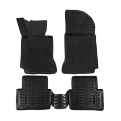 Tapis De Sol En Caoutchouc 3D Exclusive Compatible Avec Mercedes C-Klasse W204 / S204 2007-2014, Système de Fixation, Bord Haut, Inodore, Noir, Antidérapant, Toutes Saisons