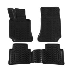 Tapis De Sol En Caoutchouc 3D Exclusive Compatible Avec Mercedes E-Klasse W212 / S212 2009-2016, Système de Fixation, Bord Haut, Inodore, Noir, Antidérapant, Toutes Saisons