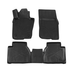 Tapis De Sol En Caoutchouc 3D Exclusive Compatible Avec Mercedes X-Klasse Pick-Up depuis 2017, Système de Fixation, Bord Haut, Inodore, Noir, Antidérapant, Toutes Saisons