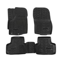 Tapis De Sol En Caoutchouc 3D Exclusive Compatible Avec Mitsubishi ASX 2010-2019, Système de Fixation, Bord Haut, Inodore, Noir, Antidérapant, Toutes Saisons