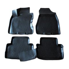 Tapis De Sol En Caoutchouc 3D Exclusive Compatible Avec Nissan X-Trail T31 2007-2013, Système de Fixation, Bord Haut, Inodore, Noir, Antidérapant, Toutes Saisons