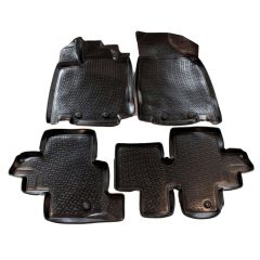 Tapis De Sol En Caoutchouc 3D Exclusive Compatible Avec Nissan Pathfinder depuis 2012, Système de Fixation, Bord Haut, Inodore, Noir, Antidérapant, Toutes Saisons