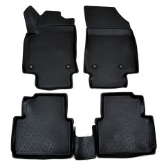 Tapis De Sol En Caoutchouc 3D Exclusive Compatible Avec Opel Crossland X depuis 2017, Système de Fixation, Bord Haut, Inodore, Noir, Antidérapant, Toutes Saisons
