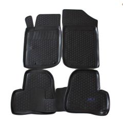Tapis De Sol En Caoutchouc 3D Exclusive Compatible Avec Peugeot 206+ 2009-2013, Système de Fixation, Bord Haut, Inodore, Noir, Antidérapant, Toutes Saisons