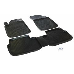 Tapis De Sol En Caoutchouc 3D Exclusive Compatible Avec Peugeot 206 1998-2009, Système de Fixation, Bord Haut, Inodore, Noir, Antidérapant, Toutes Saisons