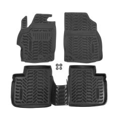 | Tapis De Sol En Caoutchouc 3D Exclusive Compatible Avec Citroen C Ellyse depuis 2013 4pcs, Système de Fixation, Bord Haut, Inodore, Noir, Antidérapant, Toutes Saisons
