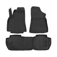 Tapis De Sol En Caoutchouc 3D Exclusive Compatible Avec Renault Kangoo 2008-2021, 4 pcs, Système de Fixation, Bord Haut, Inodore, Noir, Antidérapant, Toutes Saisons