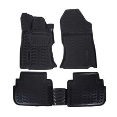 | Tapis De Sol En Caoutchouc 3D Exclusive Compatible Avec Forester 2019-2024, 4pcs, Système de Fixation, Bord Haut, Inodore, Noir, Antidérapant, Toutes Saisons