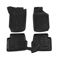 Tapis De Sol En Caoutchouc 3D Exclusive Compatible Avec Skoda Fabia 2 2007-2014, Système de Fixation, Bord Haut, Inodore, Noir, Antidérapant, Toutes Saisons