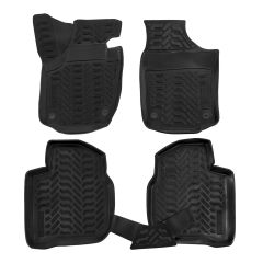 Tapis De Sol En Caoutchouc 3D Exclusive Compatible Avec Seat Toledo 4 2013-2019, Système de Fixation, Bord Haut, Inodore, Noir, Antidérapant, Toutes Saisons