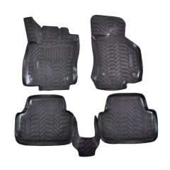 Tapis De Sol En Caoutchouc 3D Exclusive Compatible Avec Skoda Octavia 3 2013-2019 / Octavia 4 depuis 2019, Système de Fixation, Bord Haut, Inodore, Noir, Antidérapant, Toutes Saisons