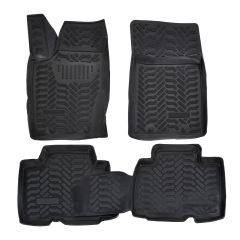 Tapis De Sol En Caoutchouc 3D Exclusive Compatible Avec Ssangyong Kyron 2005-2014, Système de Fixation, Bord Haut, Inodore, Noir, Antidérapant, Toutes Saisons
