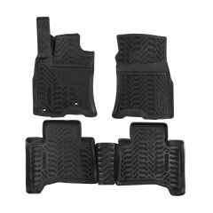 Tapis De Sol En Caoutchouc 3D Exclusive Compatible Avec Toyota Land Cruiser J120 2003-2009, Système de Fixation, Bord Haut, Inodore, Noir, Antidérapant, Toutes Saisons