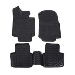 | Tapis De Sol En Caoutchouc 3D Exclusive Compatible Avec RAV4, RAV-4 depuis 2019, 4pcs, Système de Fixation, Bord Haut, Inodore, Noir, Antidérapant, Toutes Saisons