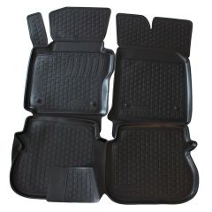 Tapis De Sol En Caoutchouc 3D Exclusive Compatible Avec Volkswagen Caddy 2003-2015, Système de Fixation, Bord Haut, Inodore, Noir, Antidérapant, Toutes Saisons