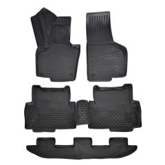 Tapis De Sol En Caoutchouc 3D Exclusive Compatible Avec Seat Alhambra depuis 2010, Système de Fixation, Bord Haut, Inodore, Noir, Antidérapant, Toutes Saisons